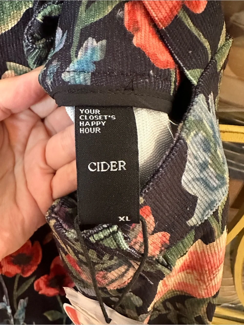 Cider Black Floral Wide-Leg Jumpsuit Pants - Picture 5 of 6